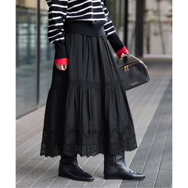 スローブ イエナ（SLOBE IENA）/《予約》コットンボイルケミカルレーススカート