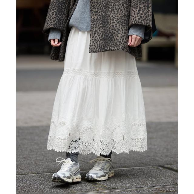 スローブ イエナ（SLOBE IENA）/《予約》コットンボイルケミカルレーススカート