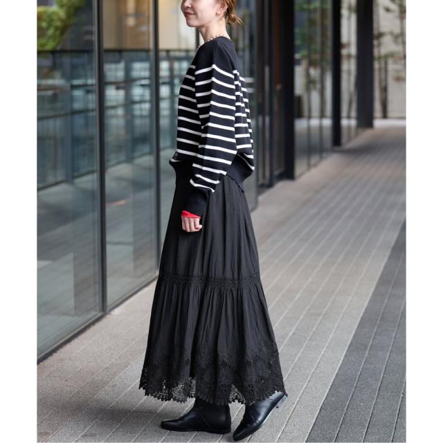 スローブ イエナ（SLOBE IENA）/《予約》コットンボイルケミカルレーススカート