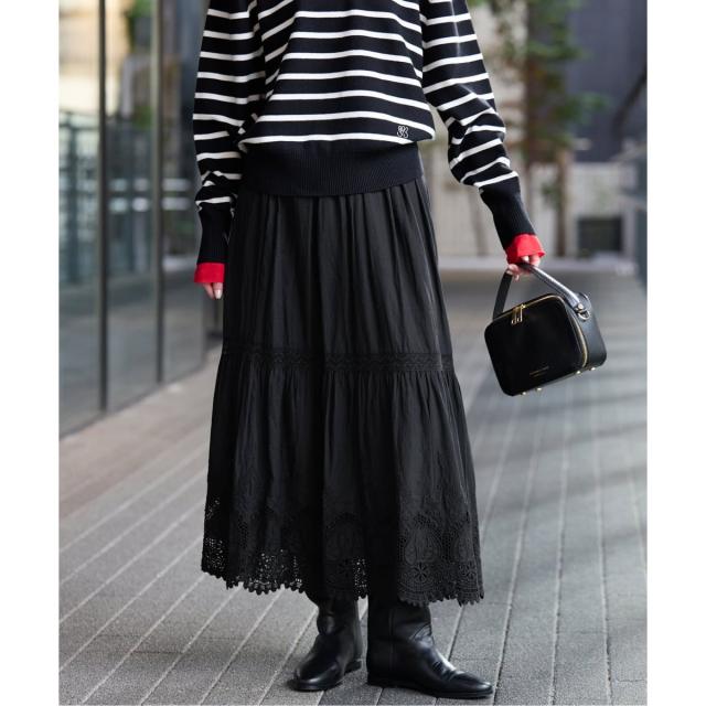 スローブ イエナ（SLOBE IENA）/《予約》コットンボイルケミカルレーススカート