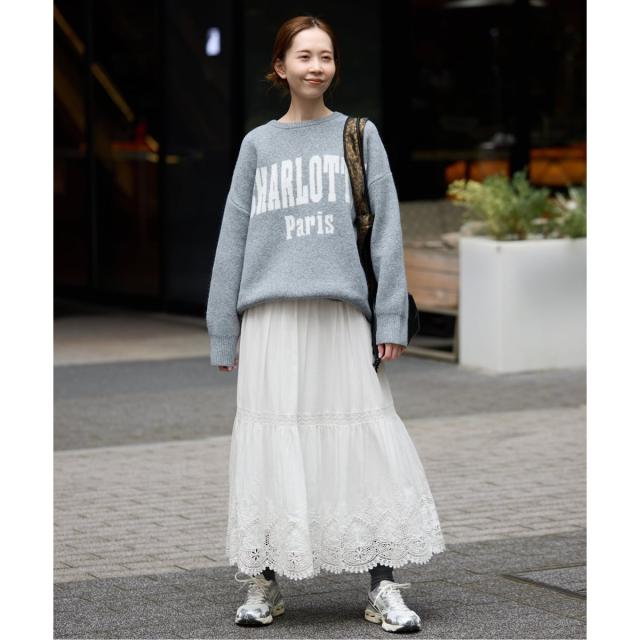 スローブ イエナ（SLOBE IENA）/《予約》コットンボイルケミカルレーススカート