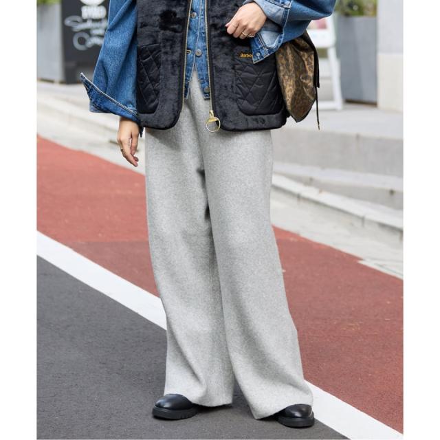 【NEW】スローブ イエナ（SLOBE IENA）/《セットアップ対応可》エアリーワイドシルエットニットパンツ