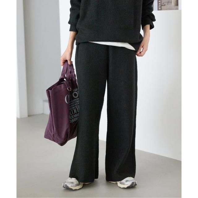 【NEW】スローブ イエナ（SLOBE IENA）/《セットアップ対応可》エアリーワイドシルエットニットパンツ