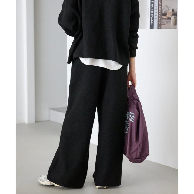 【NEW】スローブ イエナ（SLOBE IENA）/《セットアップ対応可》エアリーワイドシルエットニットパンツ