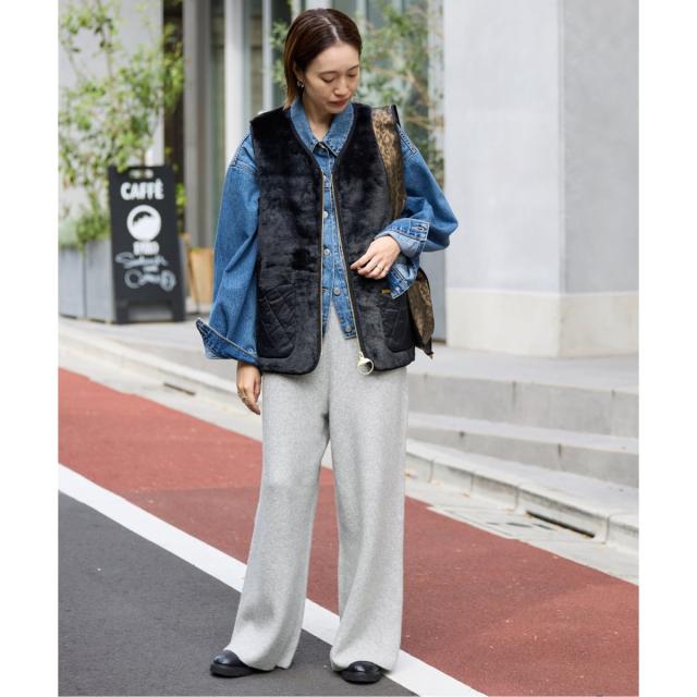 【NEW】スローブ イエナ（SLOBE IENA）/《セットアップ対応可》エアリーワイドシルエットニットパンツ