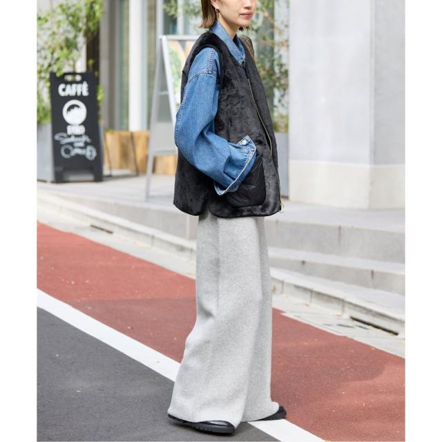 【NEW】スローブ イエナ（SLOBE IENA）/《セットアップ対応可》エアリーワイドシルエットニットパンツ