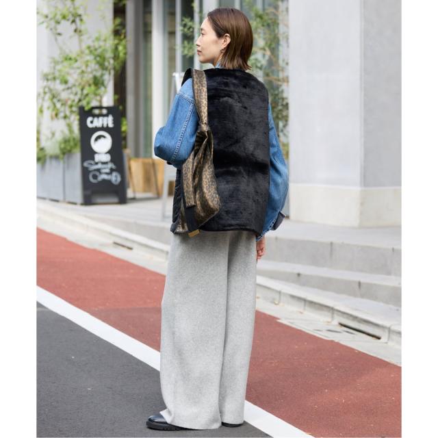 【NEW】スローブ イエナ（SLOBE IENA）/《セットアップ対応可》エアリーワイドシルエットニットパンツ