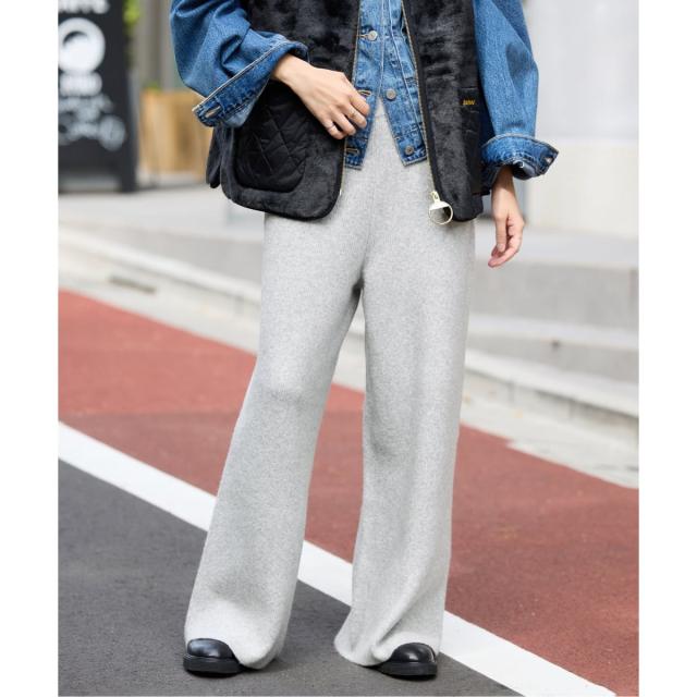 【NEW】スローブ イエナ（SLOBE IENA）/《セットアップ対応可》エアリーワイドシルエットニットパンツ