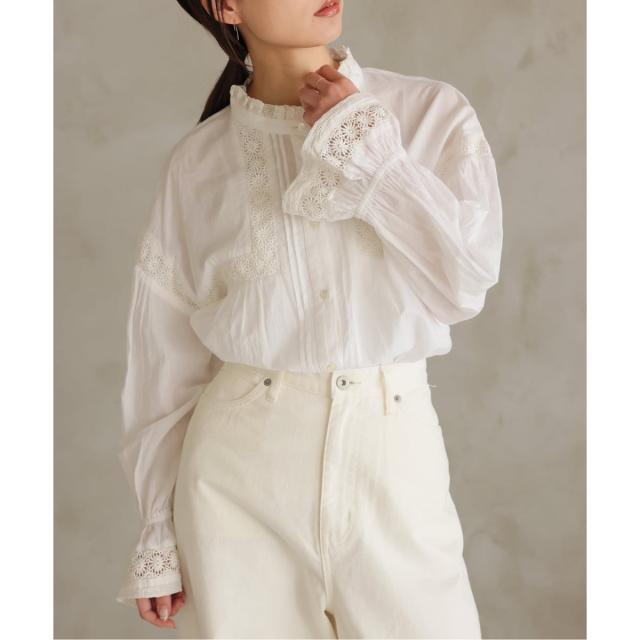 スローブ イエナ（SLOBE IENA）/《予約》コットンレースフリルブラウス