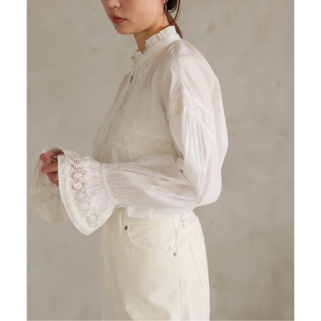 スローブ イエナ（SLOBE IENA）/《予約》コットンレースフリルブラウス