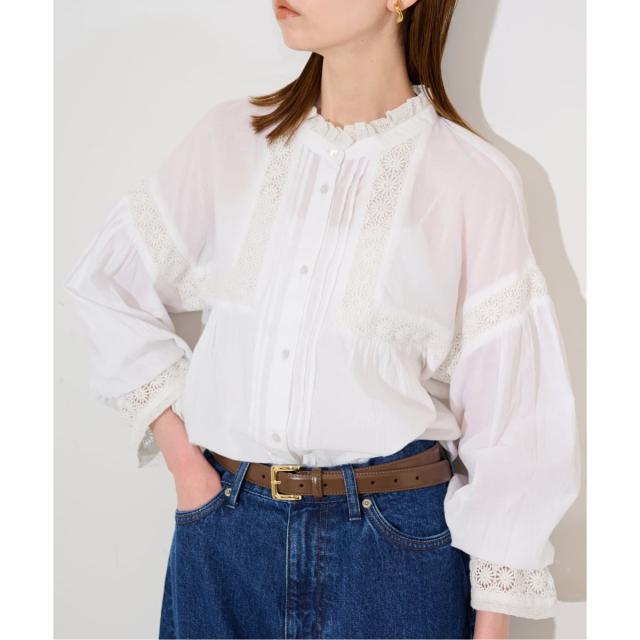 スローブ イエナ（SLOBE IENA）/《予約》コットンレースフリルブラウス