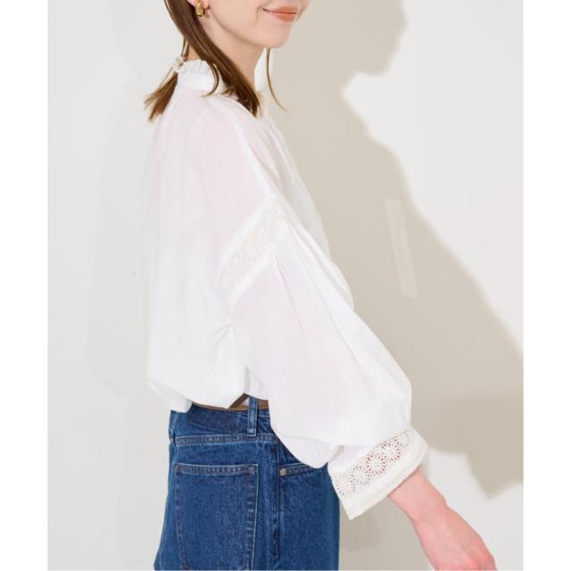スローブ イエナ（SLOBE IENA）/《予約》コットンレースフリルブラウス