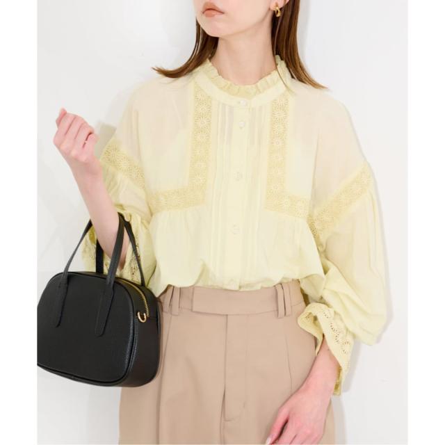 スローブ イエナ（SLOBE IENA）/《予約》コットンレースフリルブラウス