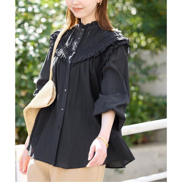 スローブ イエナ（SLOBE IENA）/《WEB限定》フリルピンタックブラウス