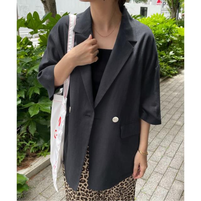 スローブ イエナ(SLOBE IENA)/《WEB限定/追加》リネンレーヨンハーフスリーブジャケット スローブ イエナ(SLOBE IENA)/《WEB限定/追加》リネンレーヨンハーフスリーブジャケット