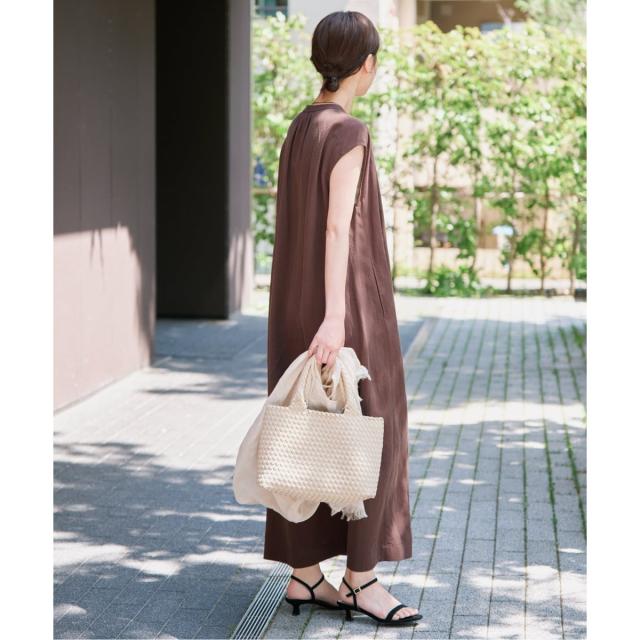 スローブ イエナ（SLOBE IENA）/リネン混キーネックコクーンワンピース_15