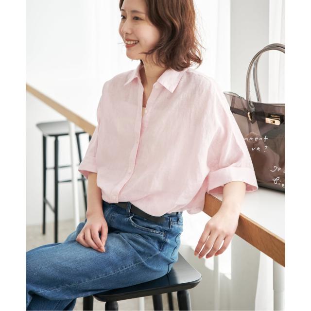 現行品✨ 新品タグ付 スローブイエナ リネン コットン ボックスシャツ 白 半袖 スローブ イエナ（SLOBE IENA）/《シリーズあり》リネンコットンBOX