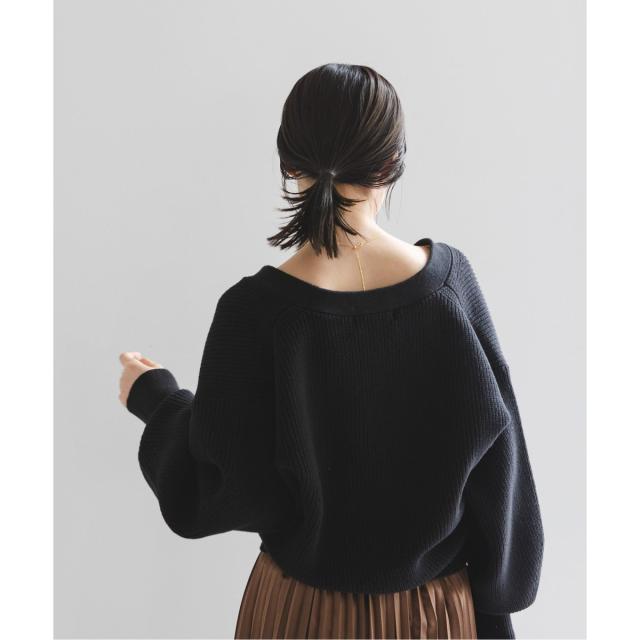 ノーブル（Noble）/片畦カシュクール風プルオーバー ニット