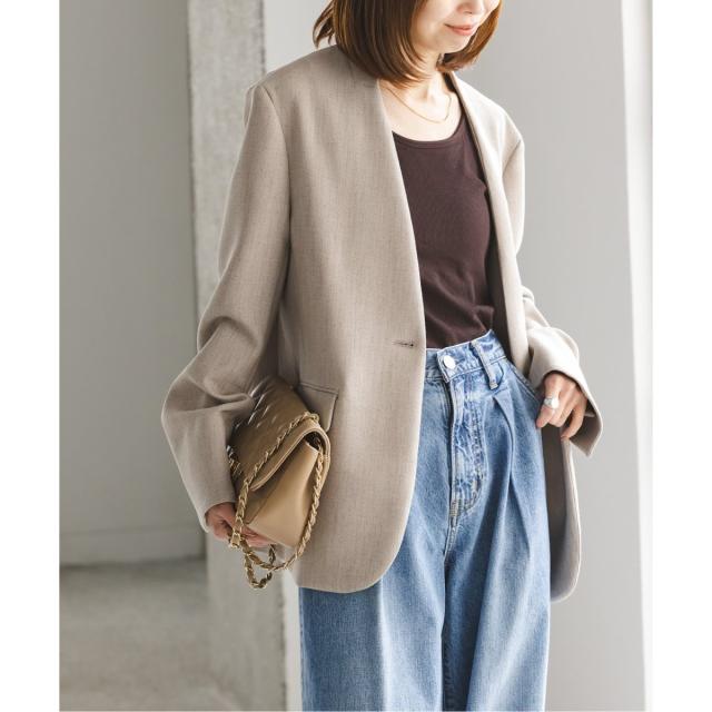 【NEW】ノーブル（Noble）/リネンライクVカラージャケット
