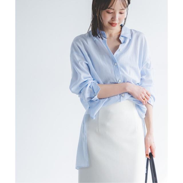 Noble シャツ　シルキーコットンカラーシャツ NOBLE ♡シルキーコットンスプリングカラーシャツ - メルカリ