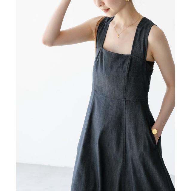 ノーブル（Noble）/デニムライクツイルバッククロスワンピース