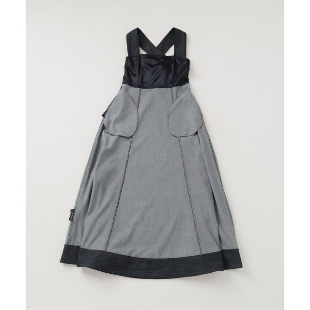 新品タグ付き　NOBLE　デニムライクツイルバッククロスワンピース デニムライクツイルバッククロスワンピース | ノーブル(Noble