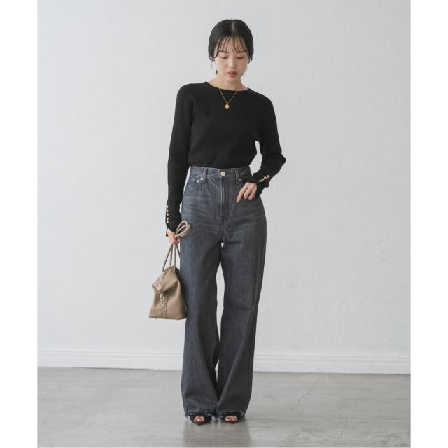 ノーブル（Noble）/ボタンディテールタイトリブニット