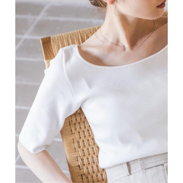 ノーブル（Noble）/【洗える】14Gデコルテハーフスリーブニットの通販