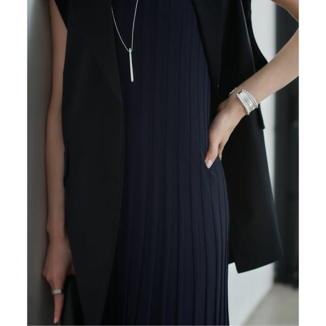 NOBLE×L'AUBE BLANC シアーワイドリブニットワンピース NOBLE×L'AUBE BLANC】シアーワイドリブニットワンピース