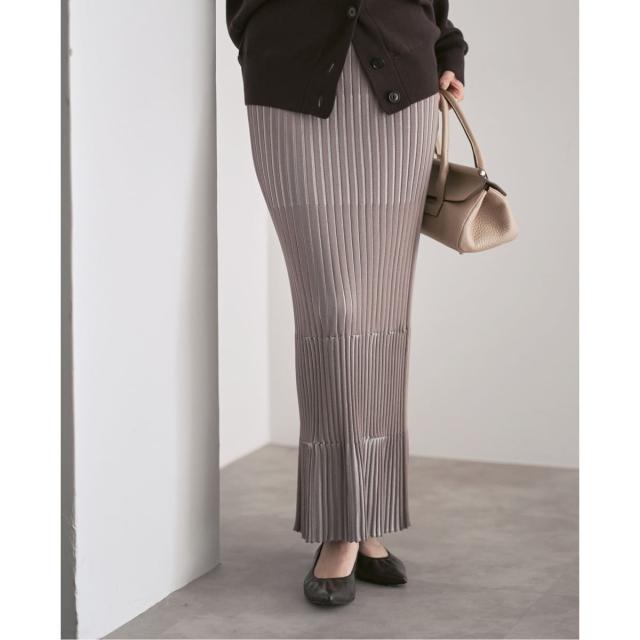 ノーブル（Noble）/《追加》【洗える】ランダムバイカラーリブニットスカート