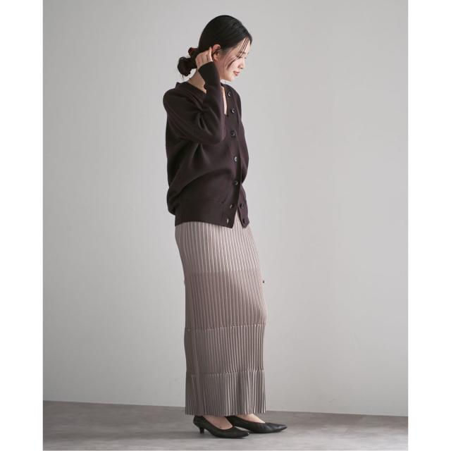 ノーブル（Noble）/《追加》【洗える】ランダムバイカラーリブニットスカート