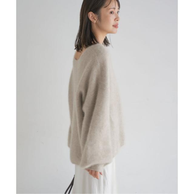 1番人気ベージュ★ ファーニット2WAYパフスリーブニット ノーブル NOBLE ファーニット2WAYパフスリーブニット （ベージュ