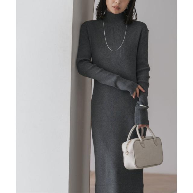 ノーブル（Noble）/RY/PLリブハイネックロングワンピース