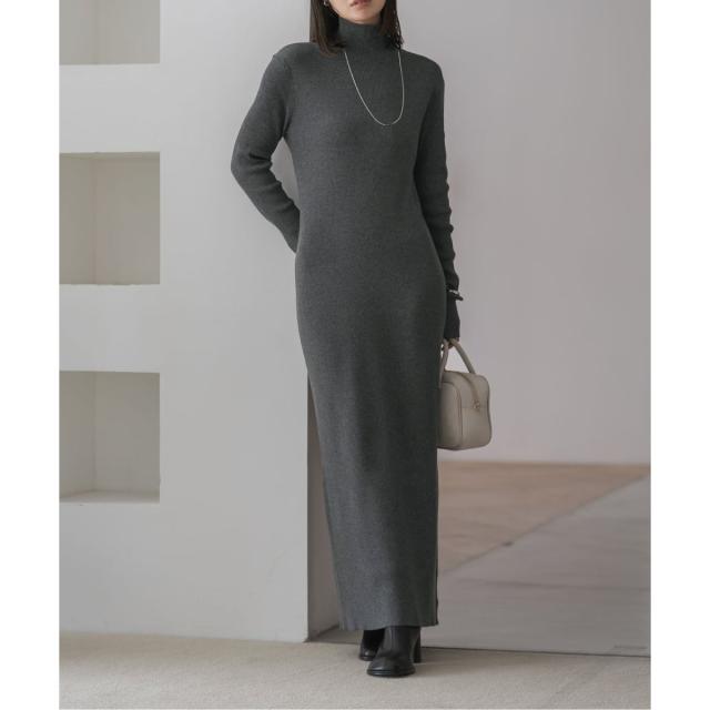 ノーブル（Noble）/《予約》RY/PLリブハイネックロングワンピース 