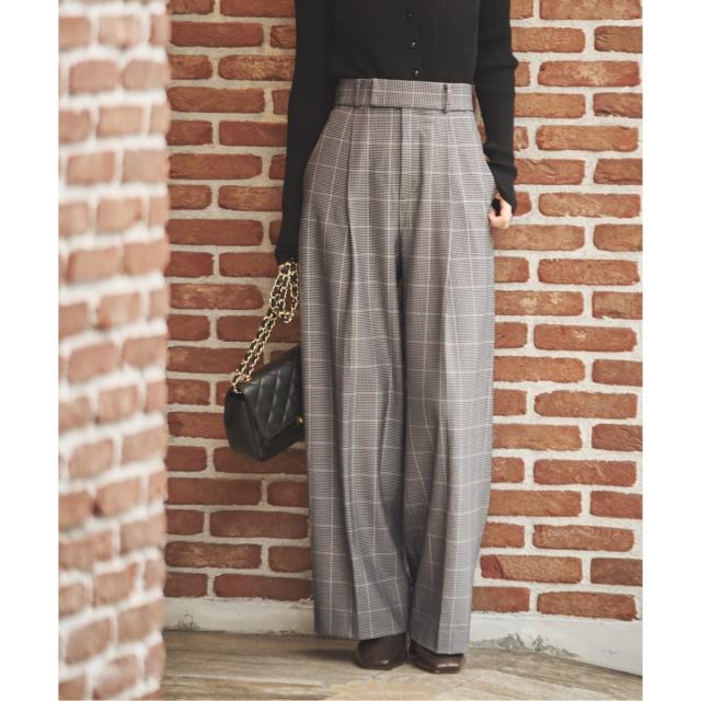 ノーブル（Noble）/チェック柄裏起毛スラックスパンツ