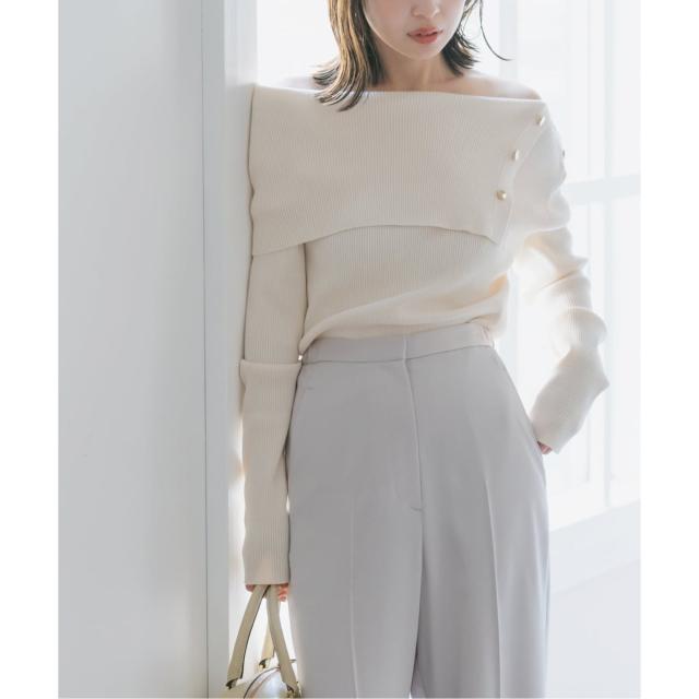 ノーブル（Noble）/《WEB限定追加》ショルダーボタンタイトリブニット