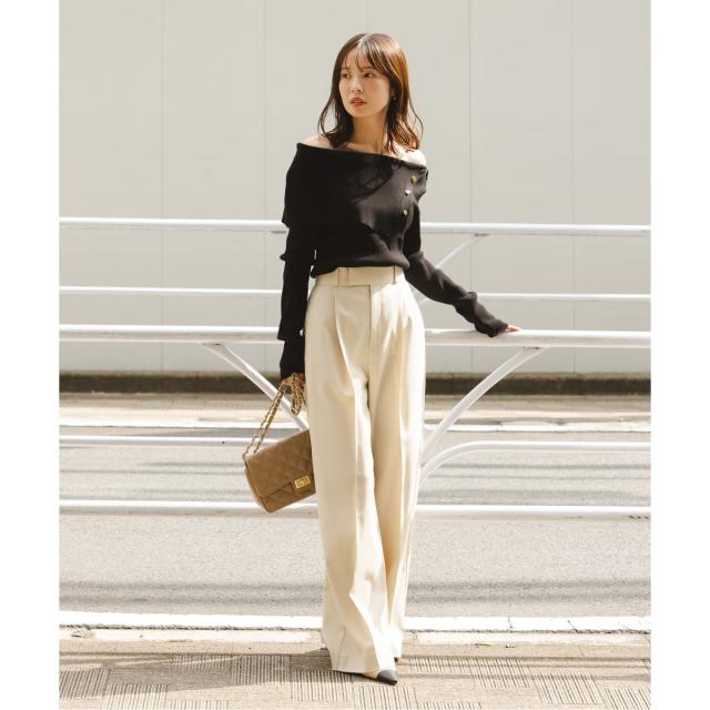 ノーブル（Noble）/《WEB限定追加》ショルダーボタンタイトリブニット