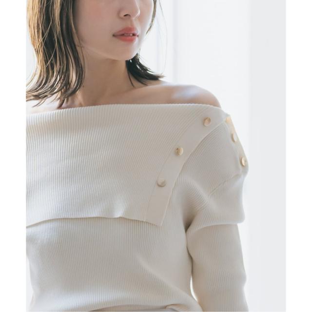 ノーブル（Noble）/《WEB限定追加》ショルダーボタンタイトリブニット