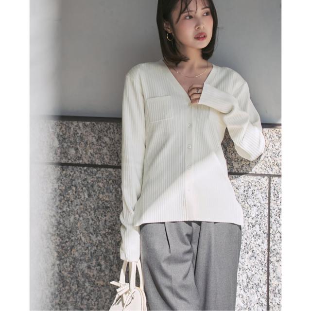 ノーブル（Noble）/《追加》ナローワイドリブVカーディガン