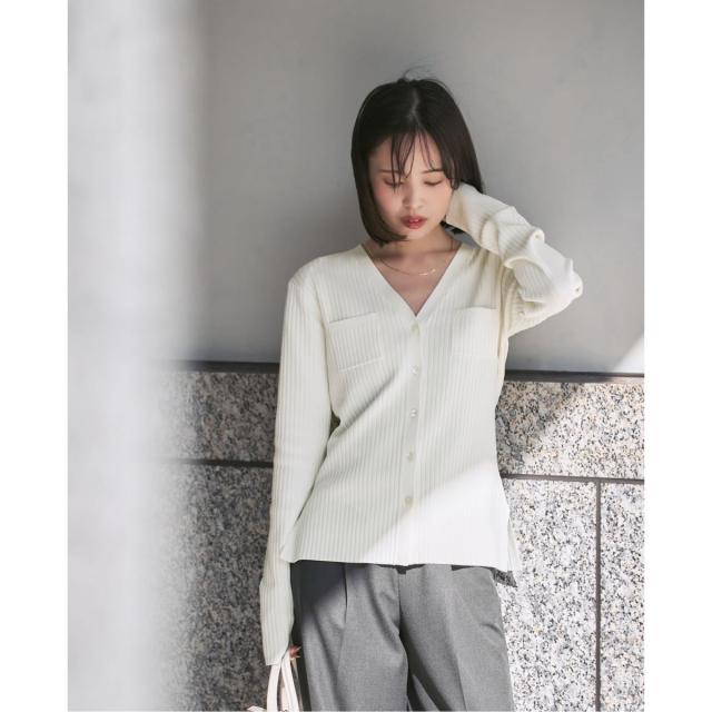 ノーブル（Noble）/《追加》ナローワイドリブVカーディガン