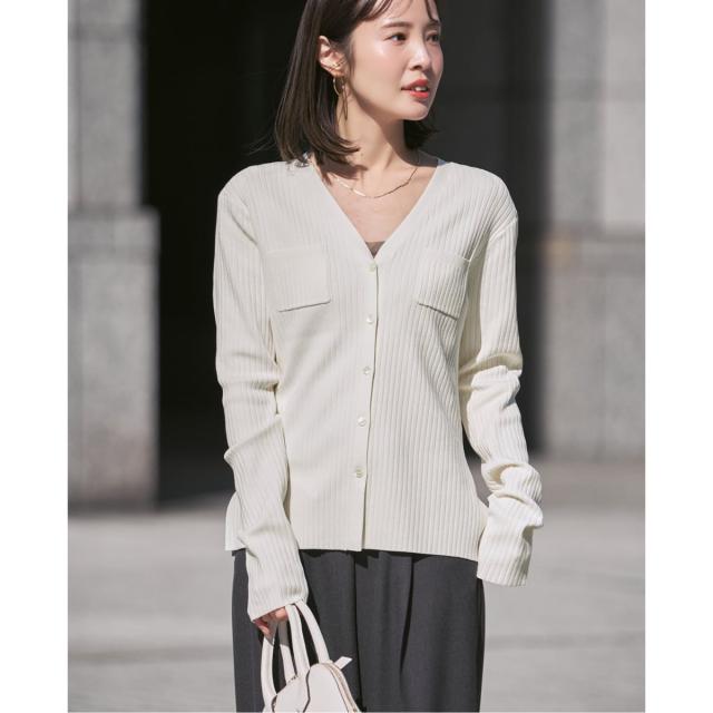 ノーブル（Noble）/《追加》ナローワイドリブVカーディガン
