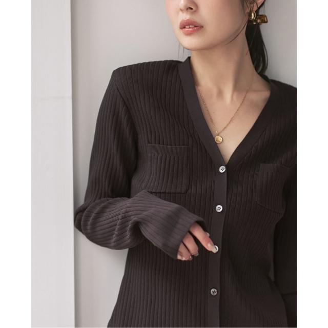 ノーブル（Noble）/《追加》ナローワイドリブVカーディガン