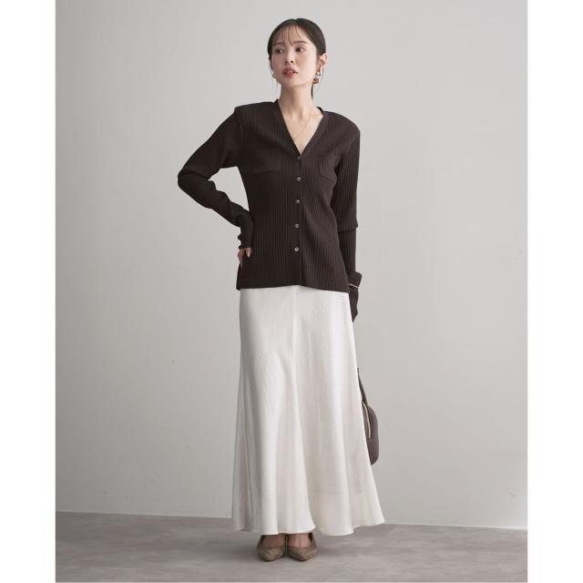 ノーブル（Noble）/《追加》ナローワイドリブVカーディガン