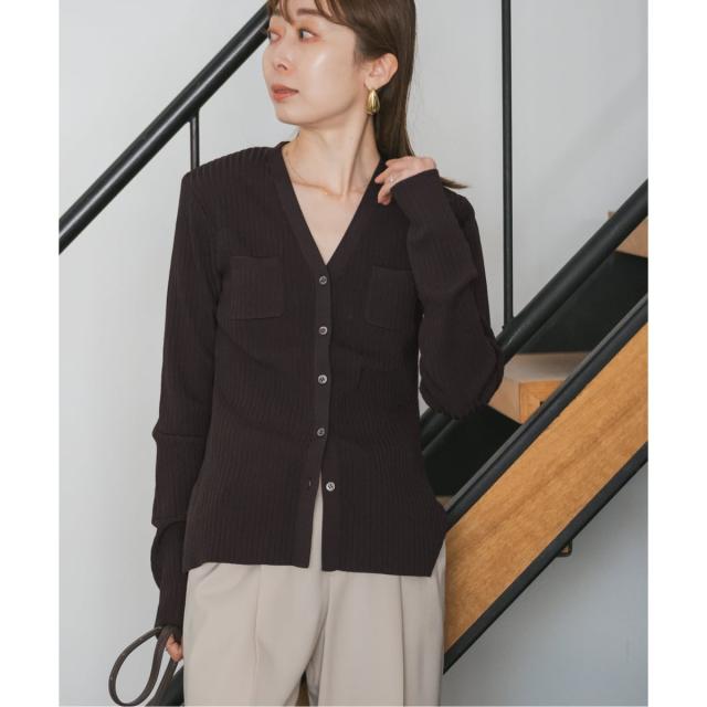 ノーブル（Noble）/《追加》ナローワイドリブVカーディガン