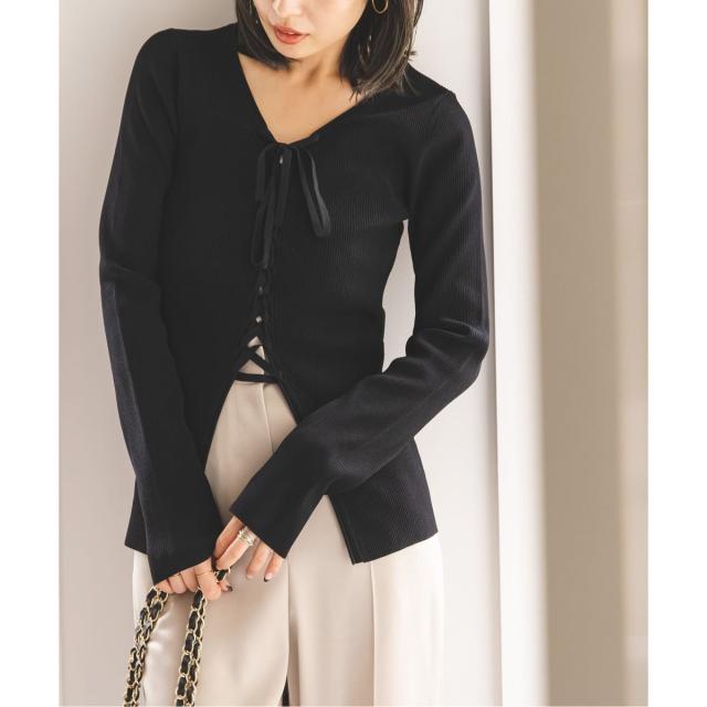 ノーブル（Noble）/《WEB限定追加》レースアップリブニット