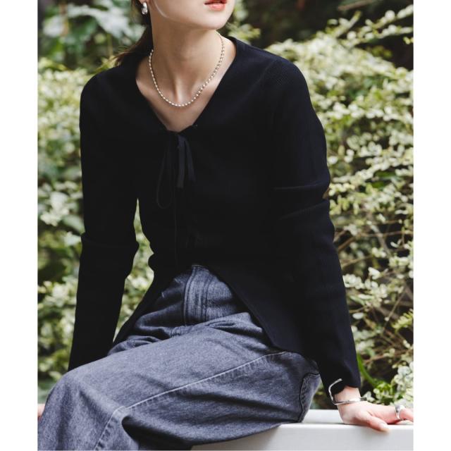 ノーブル（Noble）/《WEB限定追加》レースアップリブニット