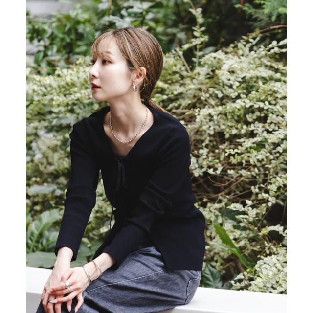 ノーブル（Noble）/《WEB限定追加》レースアップリブニット