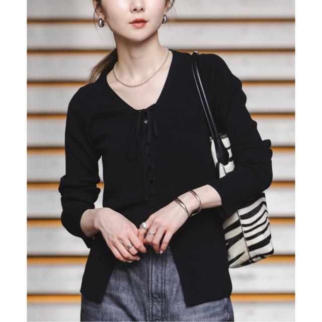 ノーブル（Noble）/《WEB限定追加》レースアップリブニット