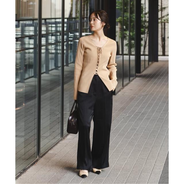 ノーブル（Noble）/《WEB限定追加》レースアップリブニット