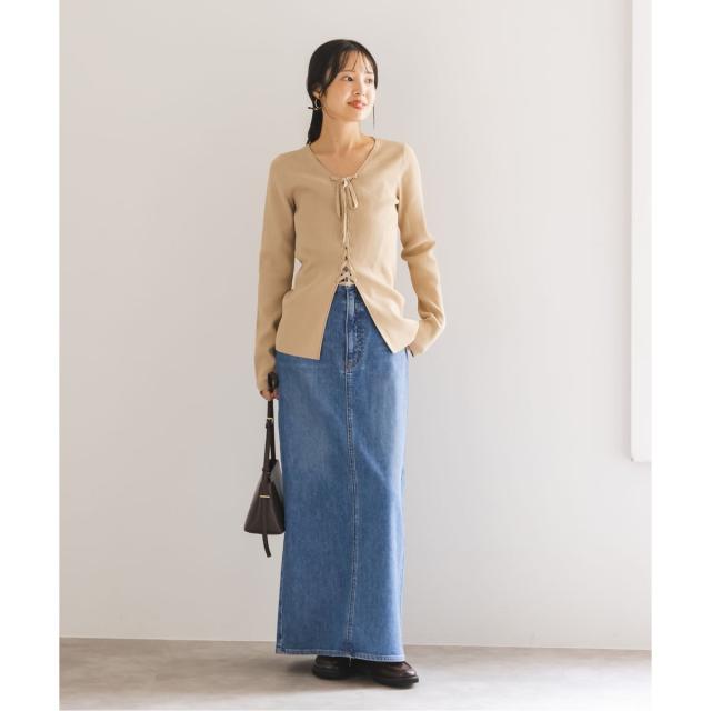 ノーブル（Noble）/《WEB限定追加》レースアップリブニット